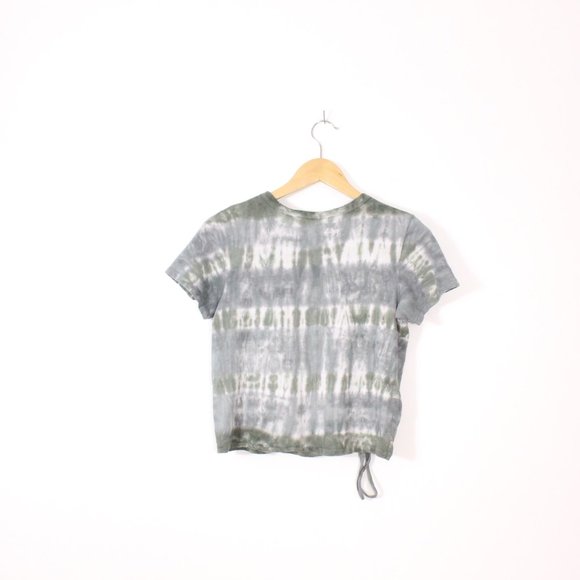 *Aerie Tie-Dye Cinched Green Cropped T-Shirt - Picture 5 of 6